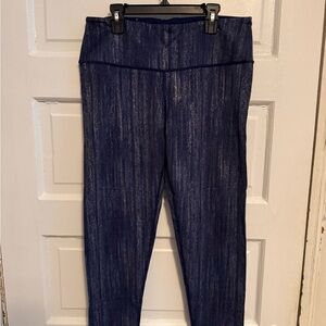 Blue and Metallic Leggings
